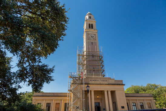 Memorial Tower scaffolding